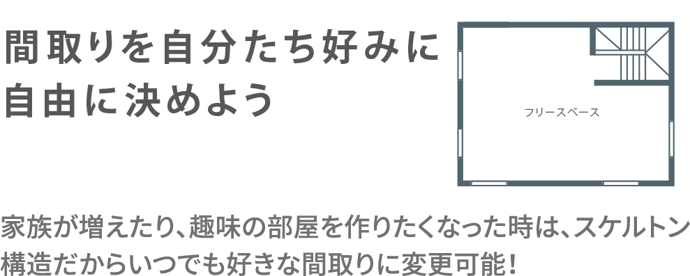 ご家族の変化に対応できるスケルトン構造